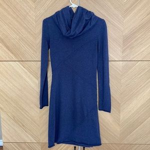 Athleta Blue Camber Cowl Neck Sweater Dress XS